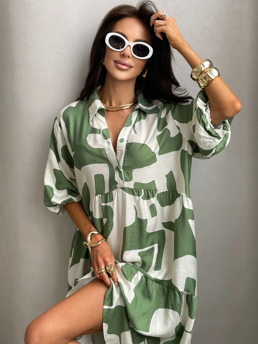 Зеленое платье летнее повседневное