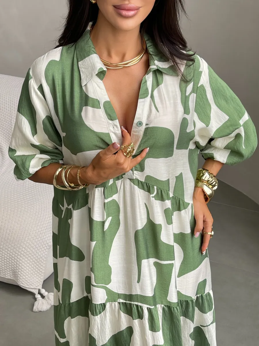 Зеленое платье летнее повседневное