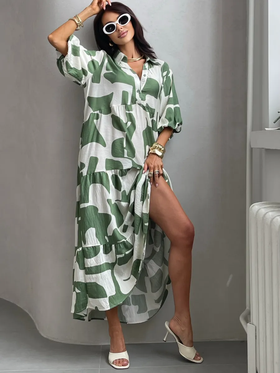 Зеленое платье летнее повседневное