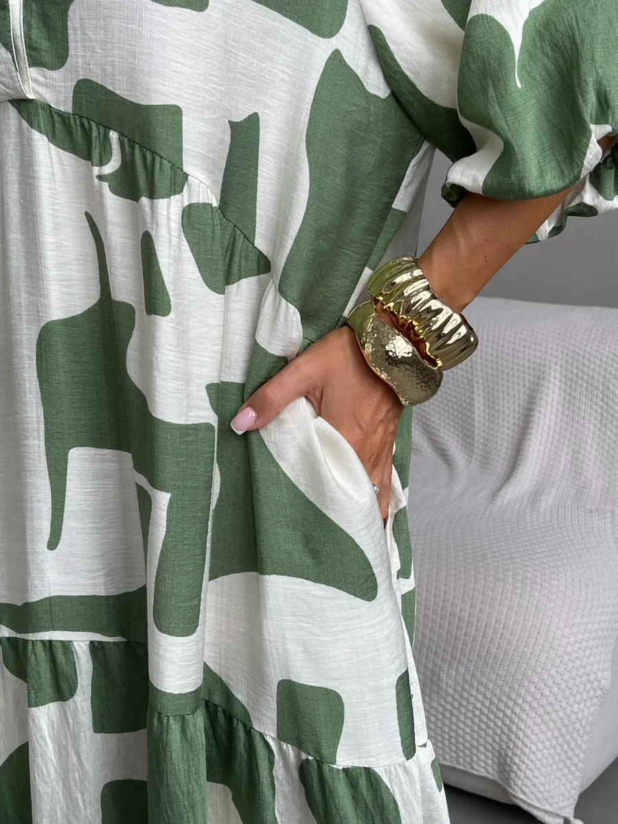 Зеленое платье летнее повседневное