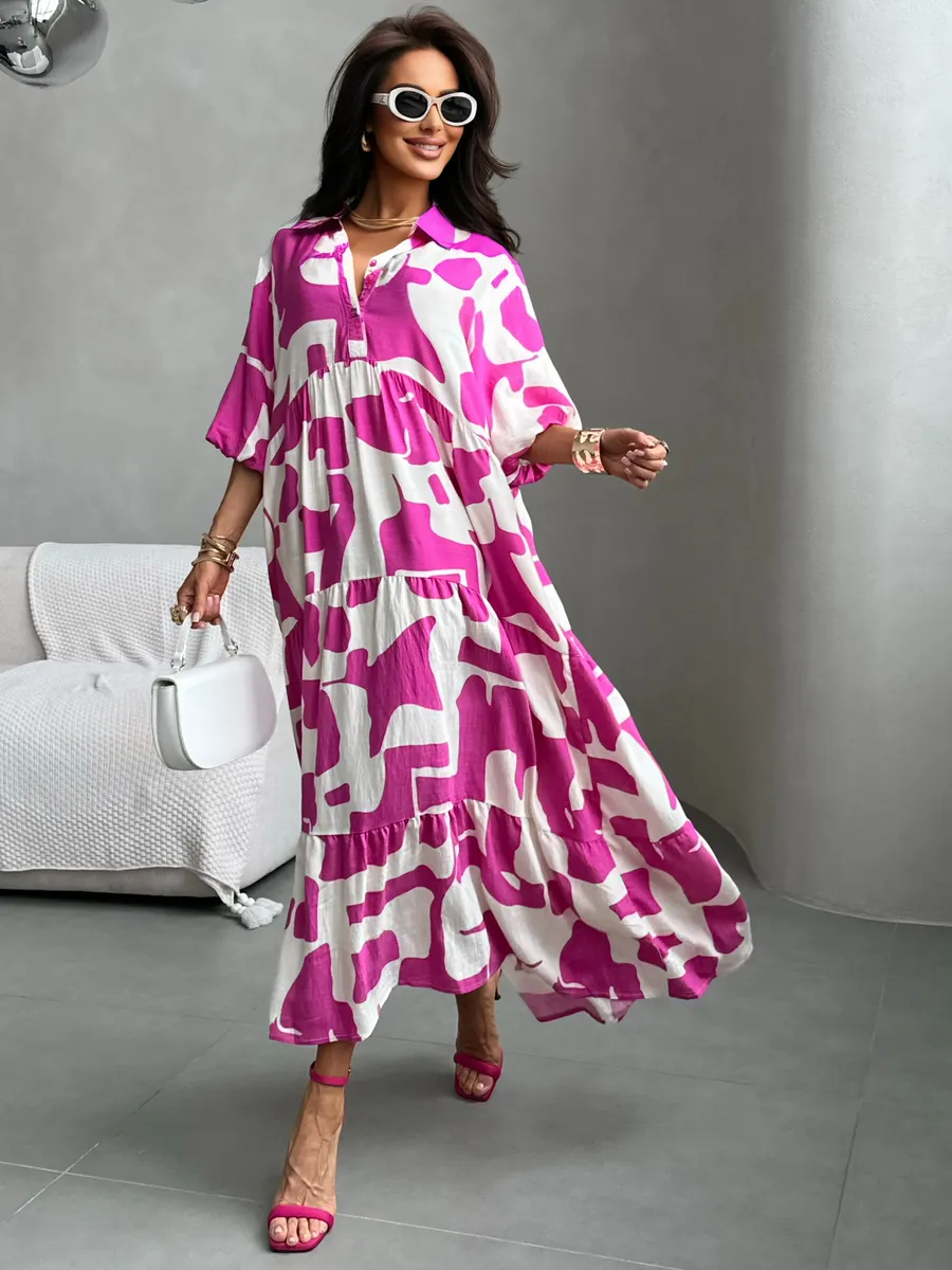 Розовое платье летнее повседневное