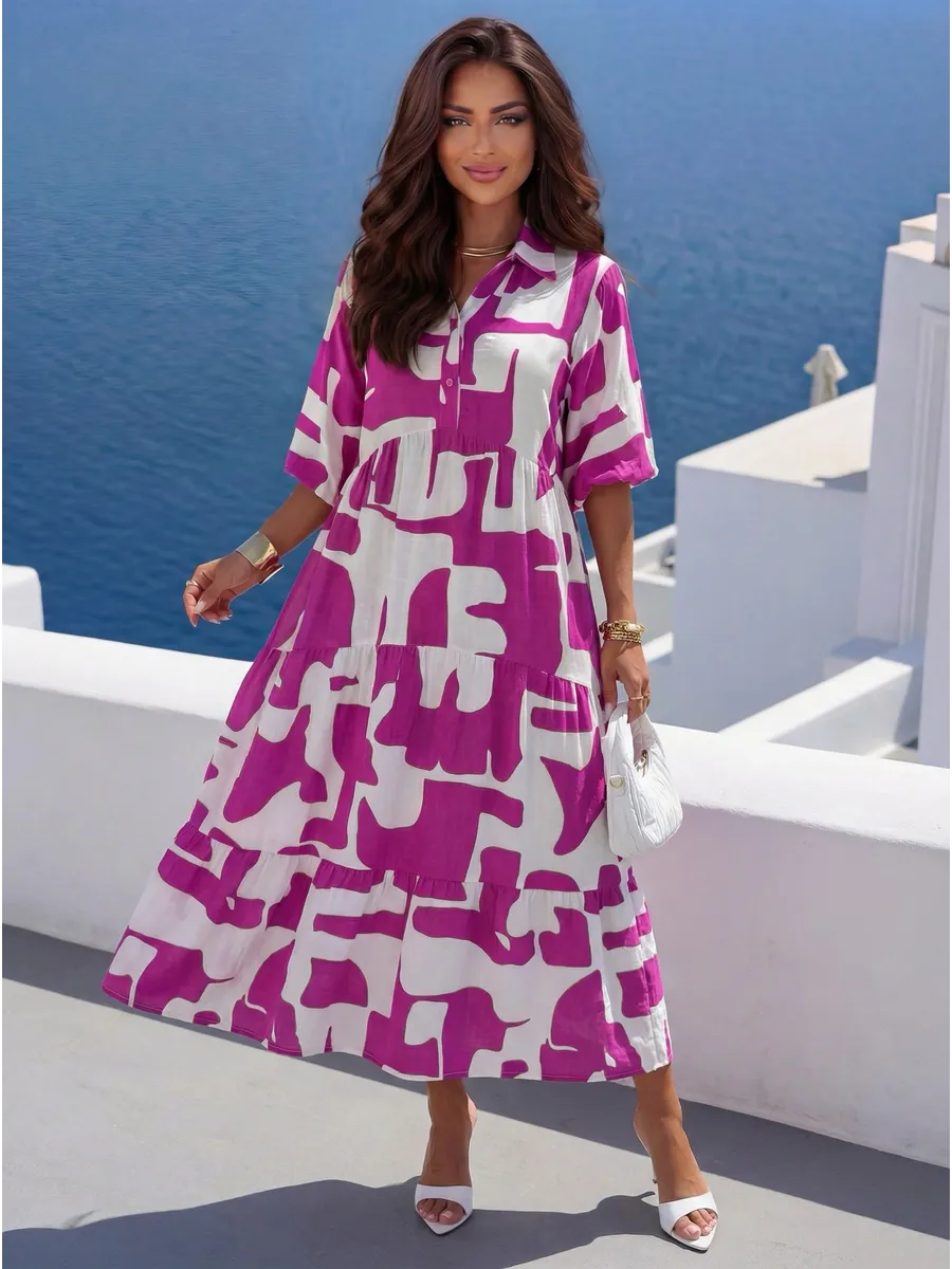 Розовое платье летнее повседневное