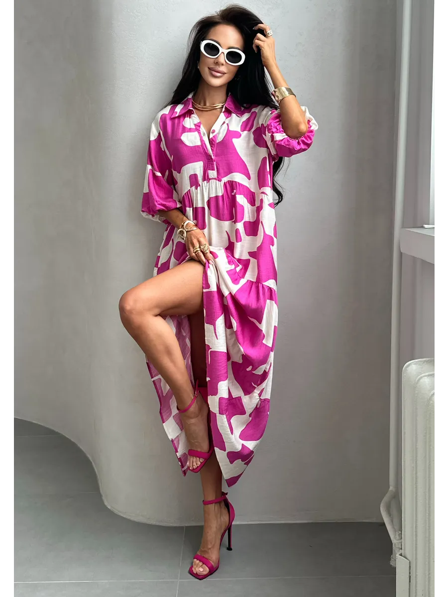 Розовое платье летнее повседневное