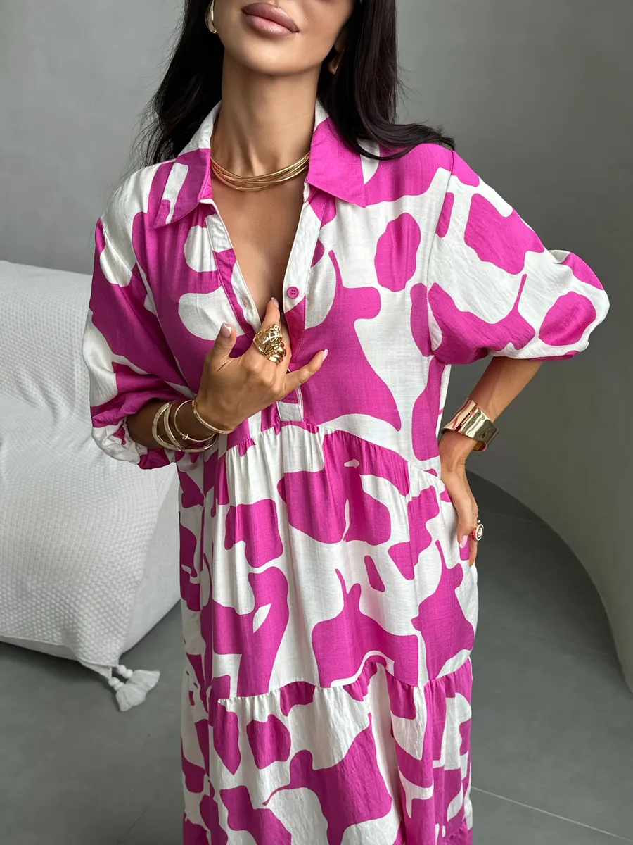 Розовое платье летнее повседневное