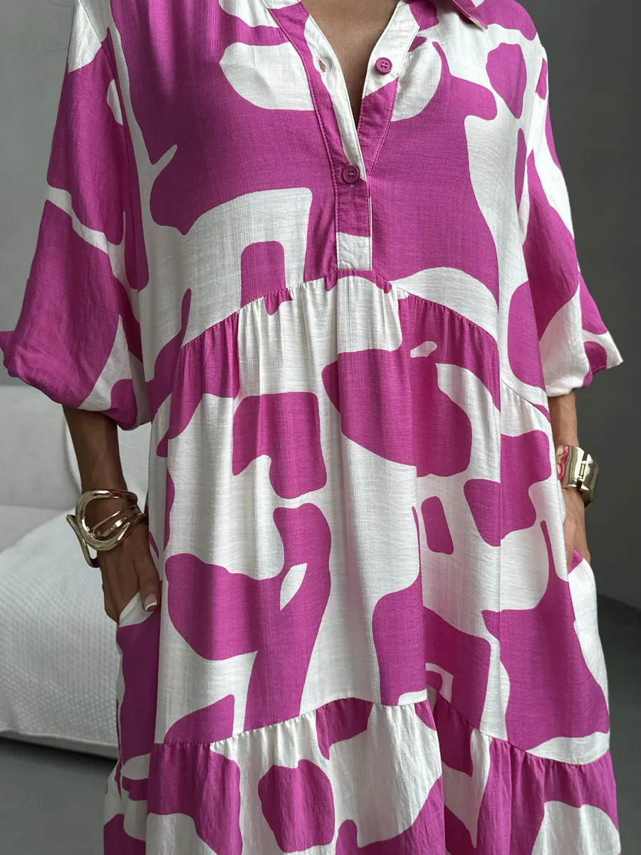 Розовое платье летнее повседневное