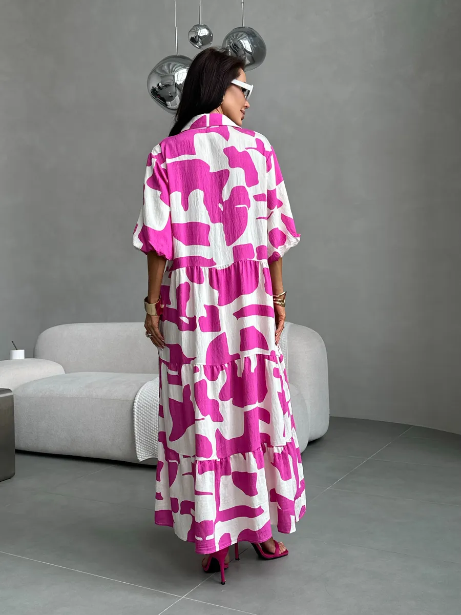 Розовое платье летнее повседневное