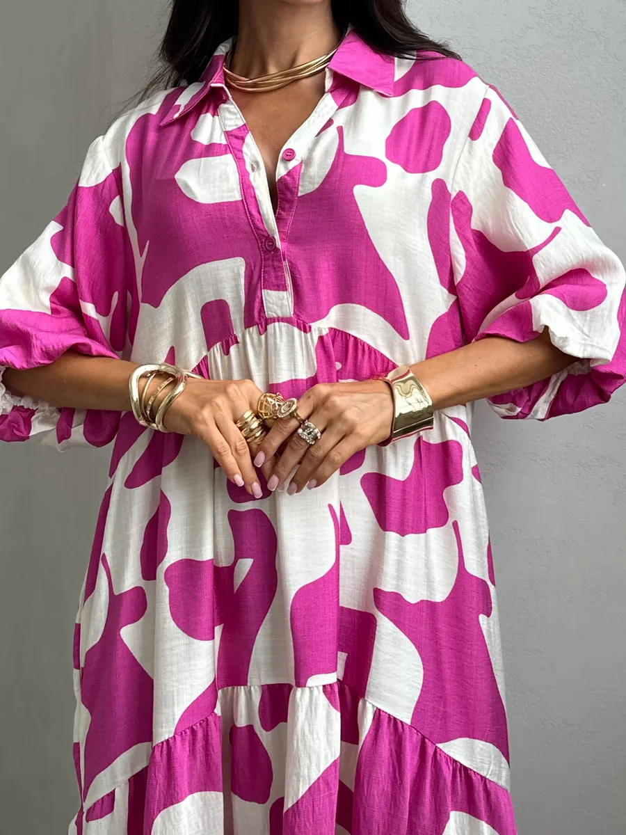 Розовое платье летнее повседневное