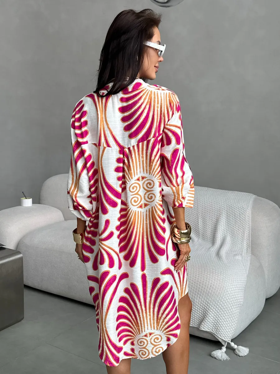 Красное летнее повседневное платье рубашка пляжное короткое