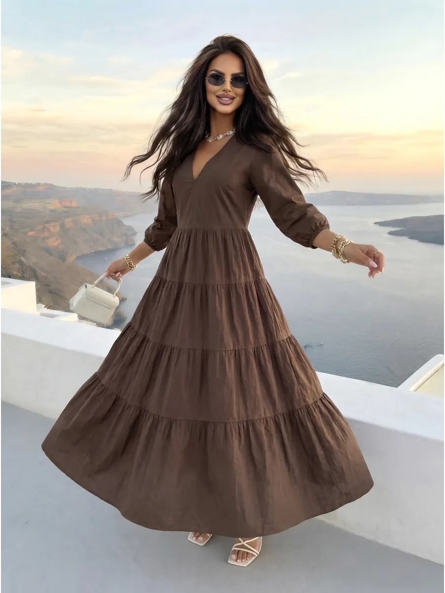 Летнее длинное платье бохо больших размеров