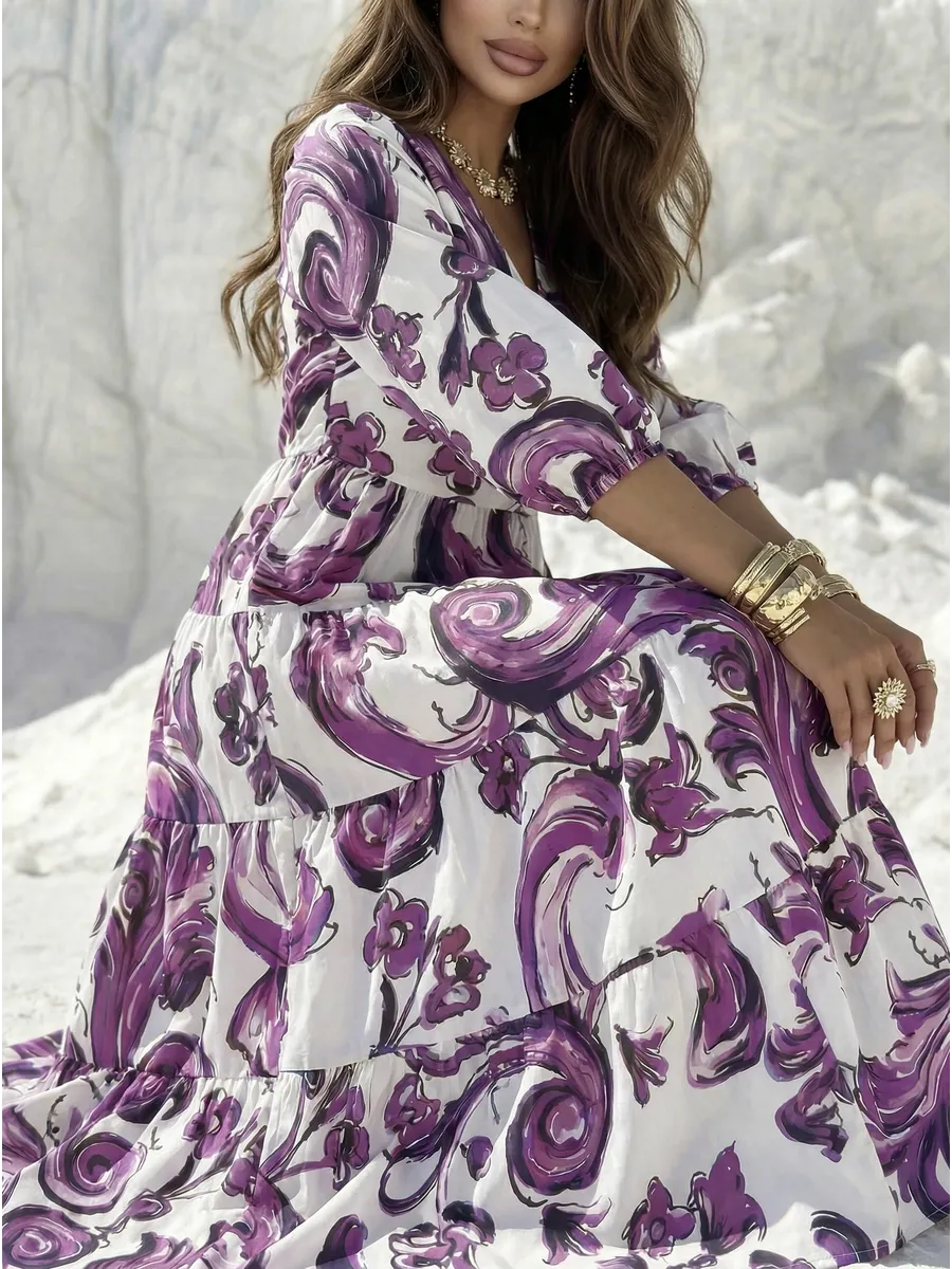 Летнее длинное платье бохо больших размеров