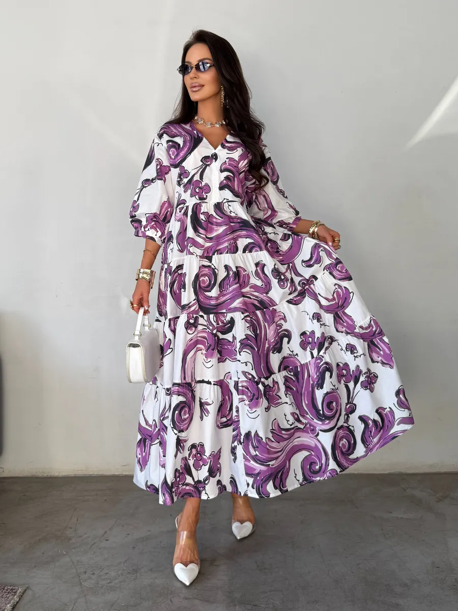 Летнее длинное платье бохо больших размеров