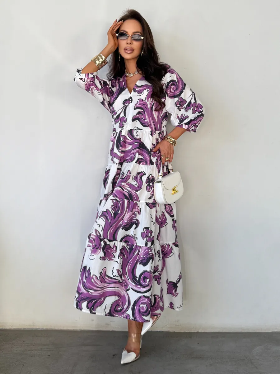 Летнее длинное платье бохо больших размеров