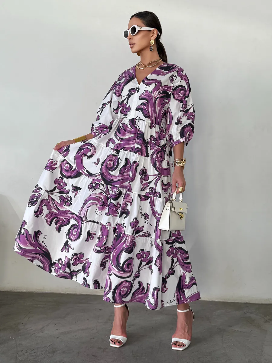 Летнее длинное платье бохо больших размеров