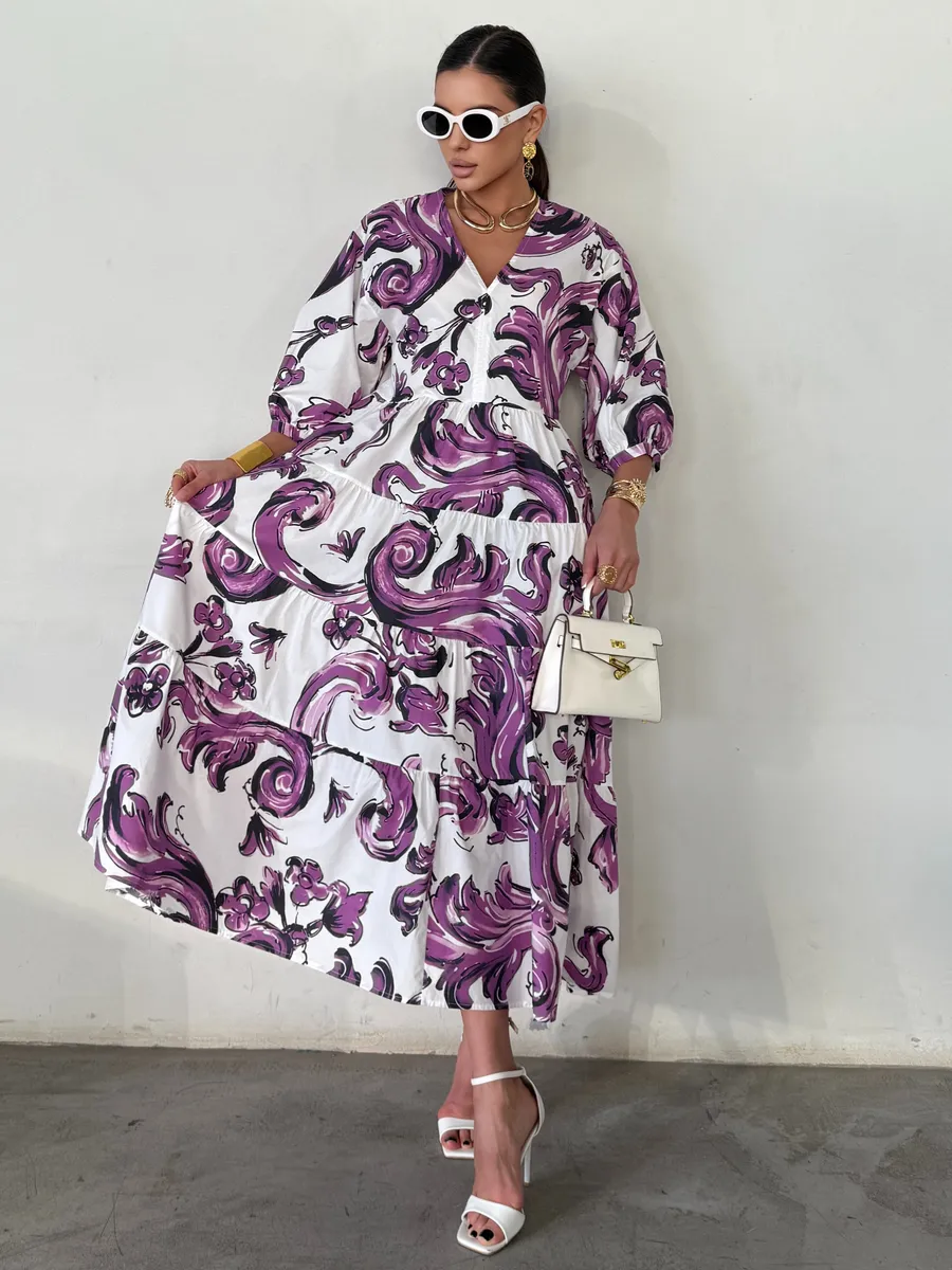 Летнее длинное платье бохо больших размеров