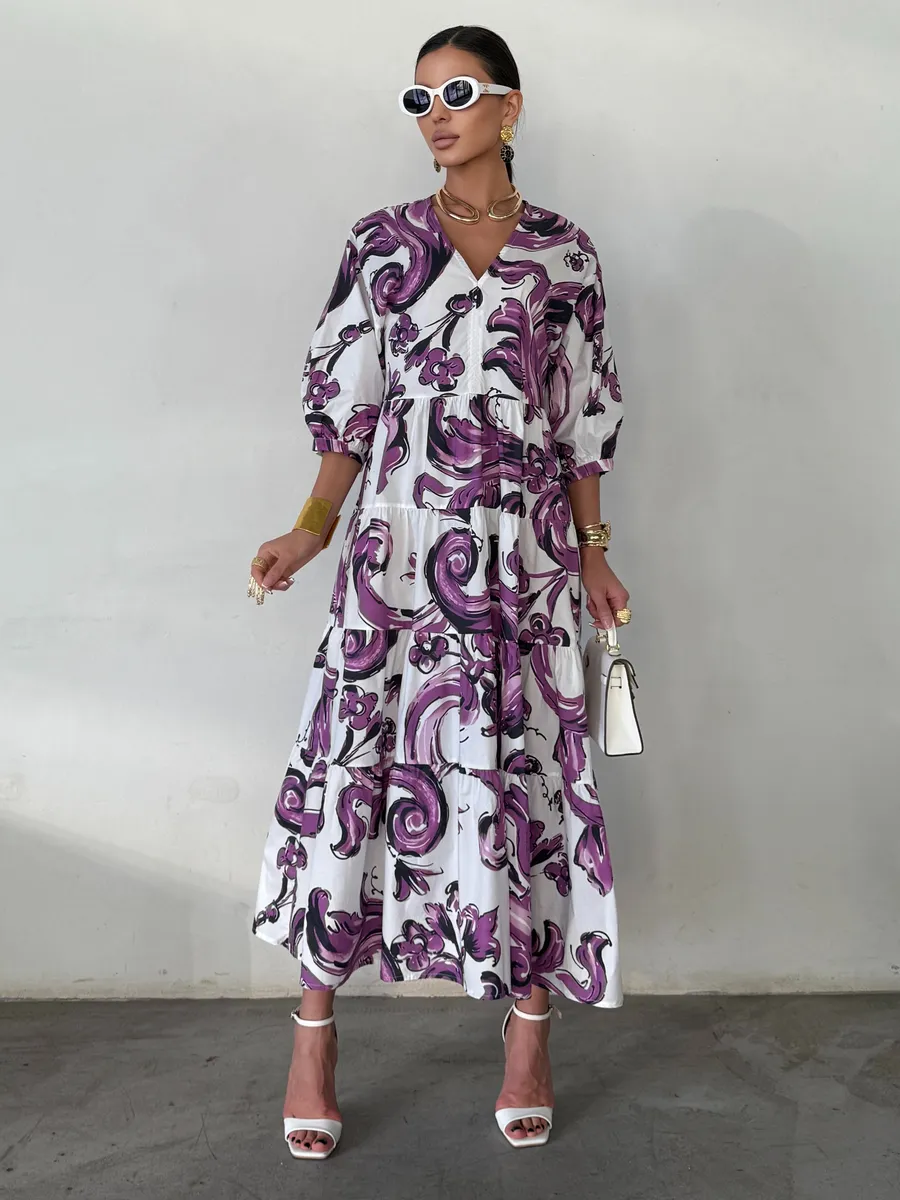 Летнее длинное платье бохо больших размеров