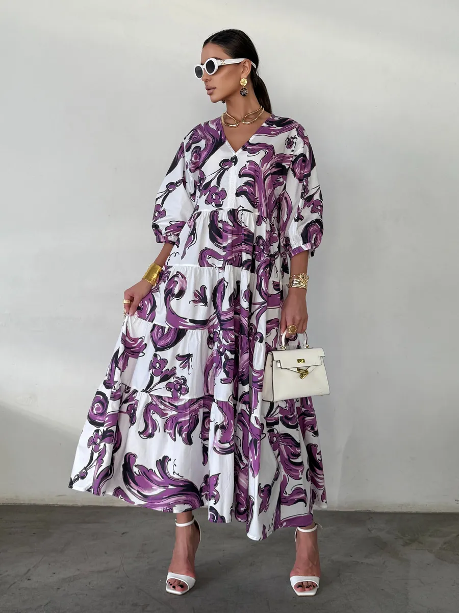 Летнее длинное платье бохо больших размеров