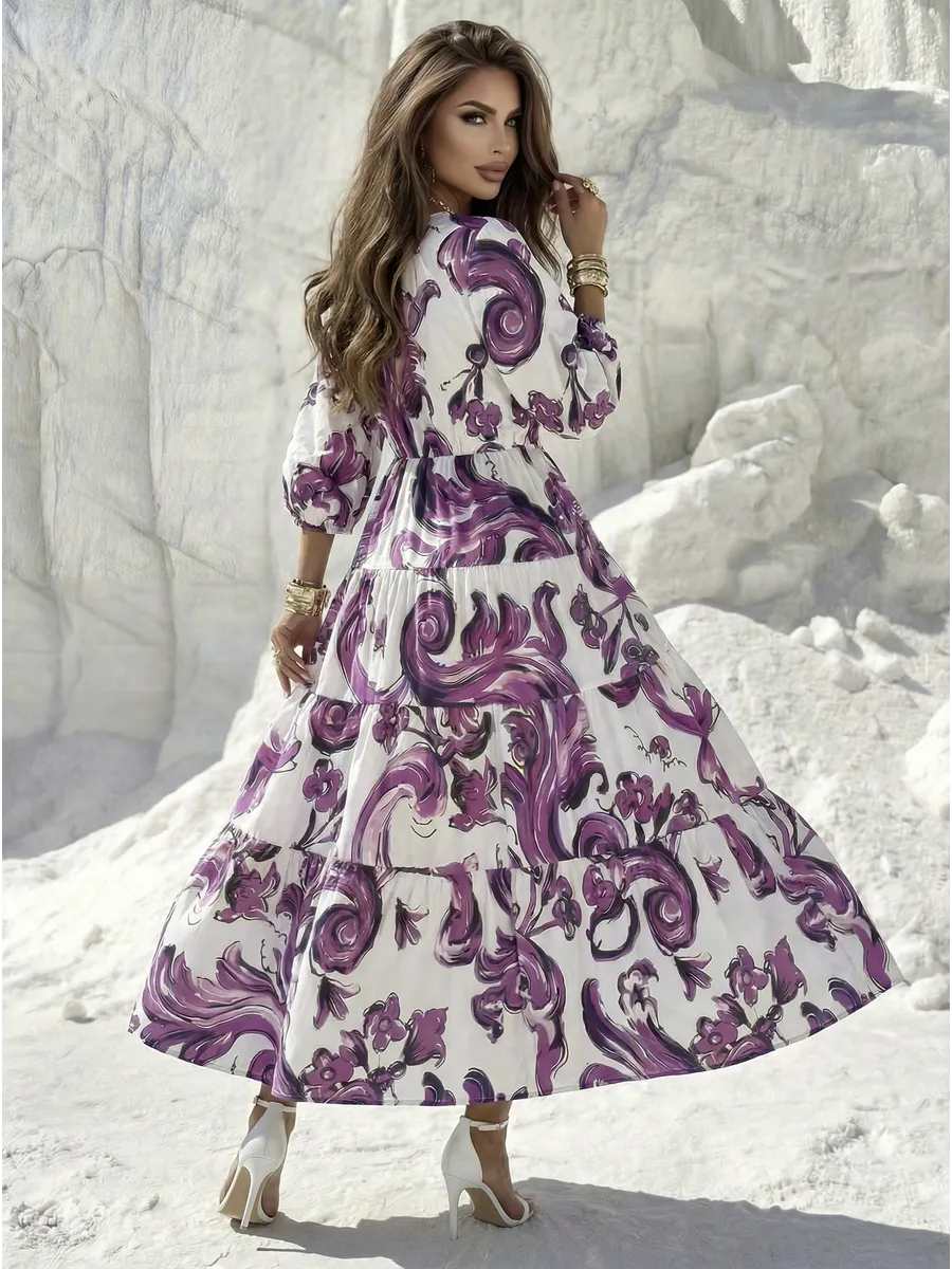 Летнее длинное платье бохо больших размеров