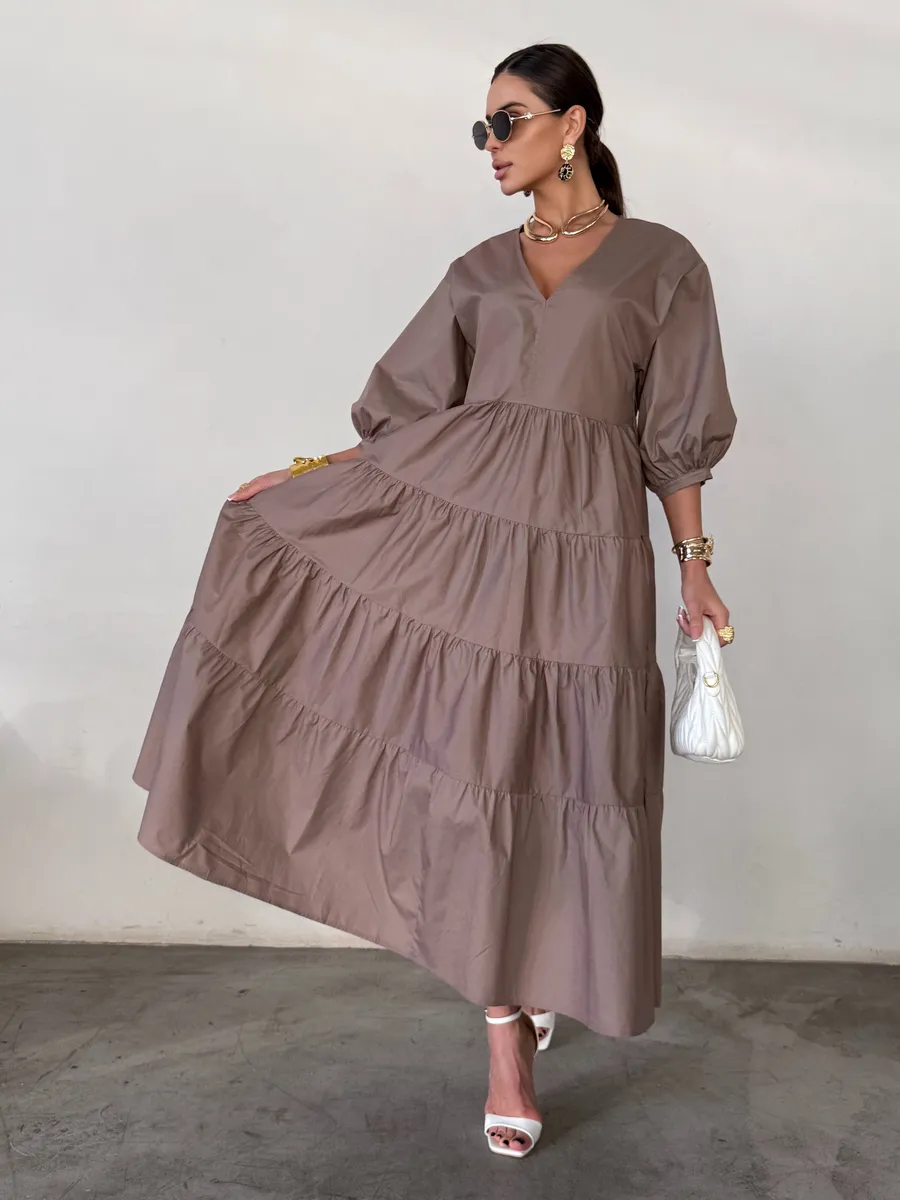 Летнее длинное платье бохо больших размеров