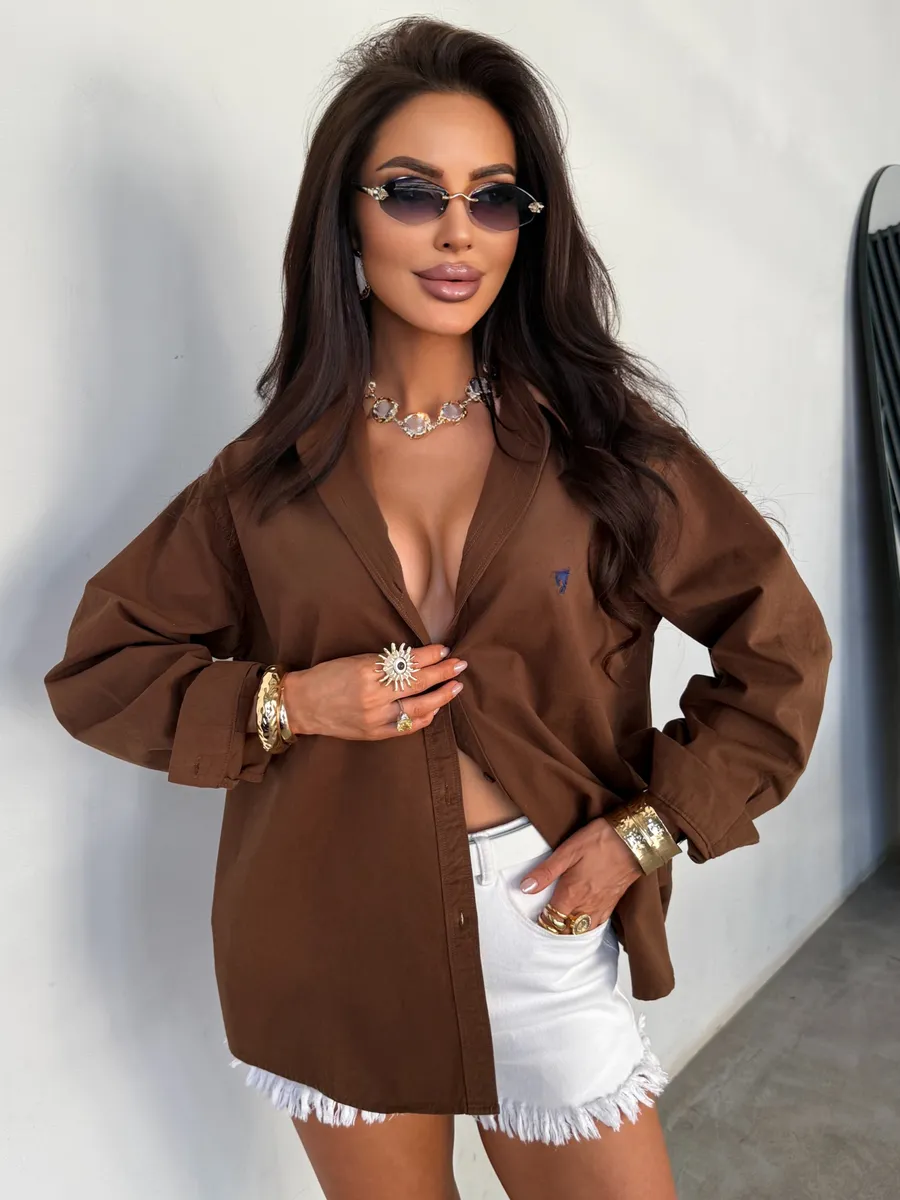 Летняя легкая рубашка оверсайз офисная