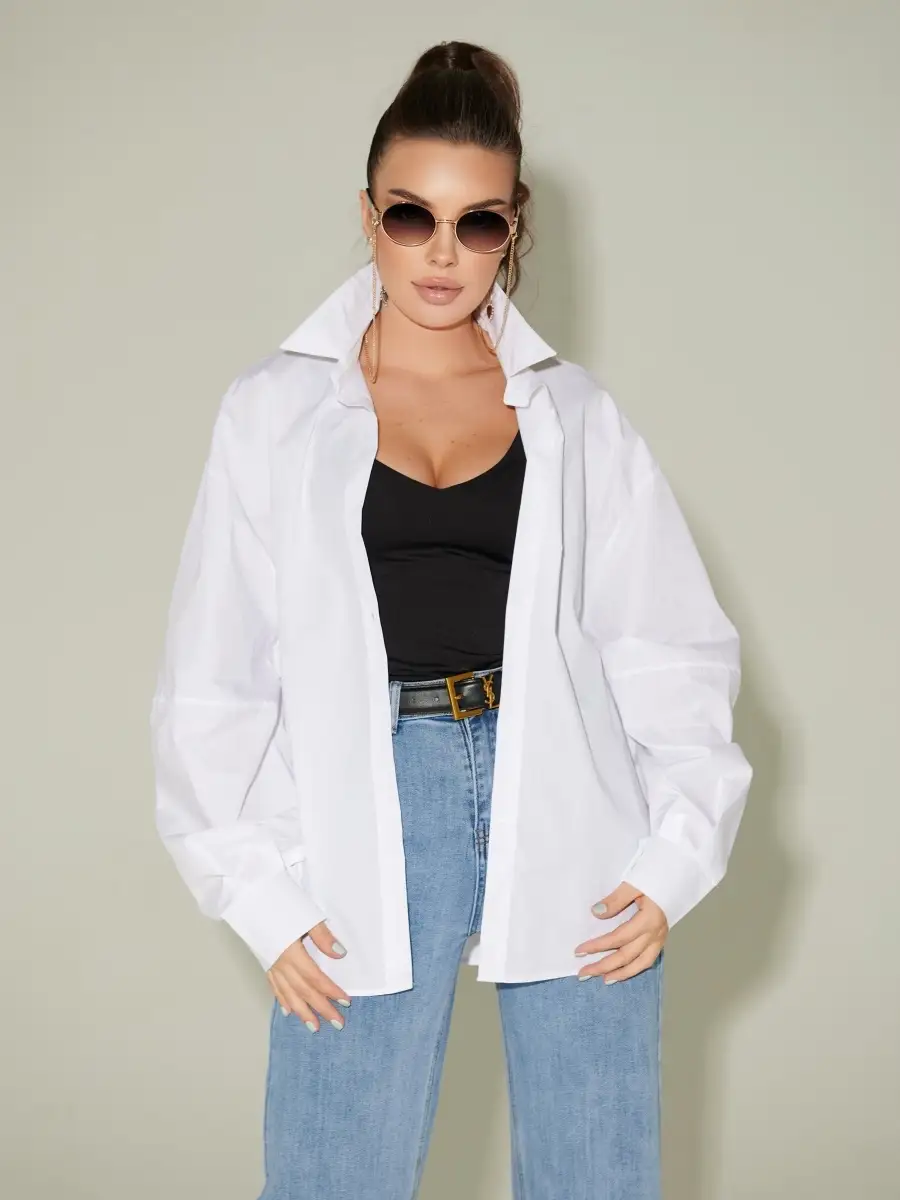 Рубашка женская белая оверсайз