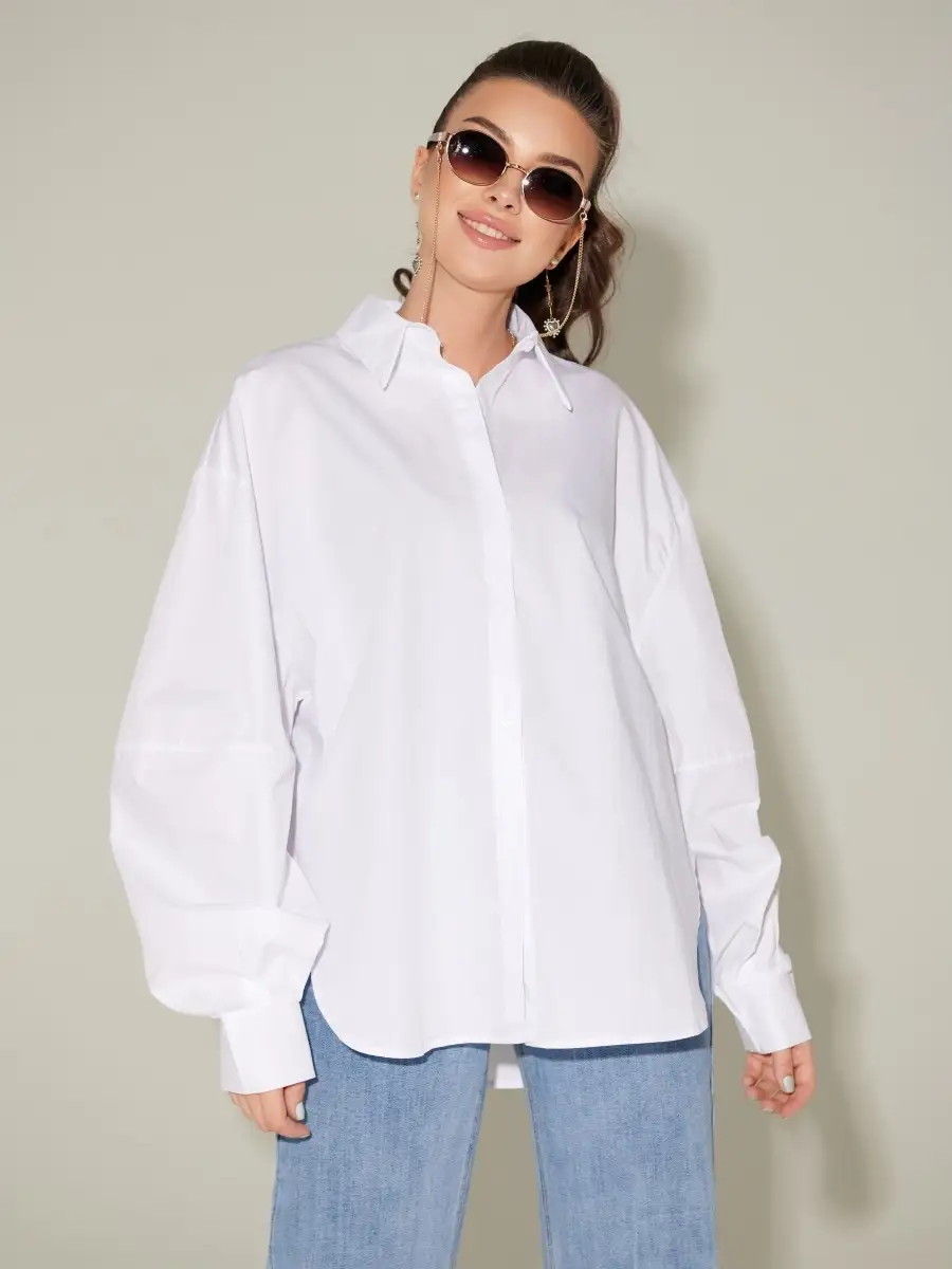 Рубашка женская белая оверсайз