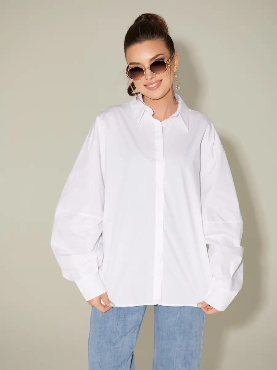 Рубашка женская белая оверсайз