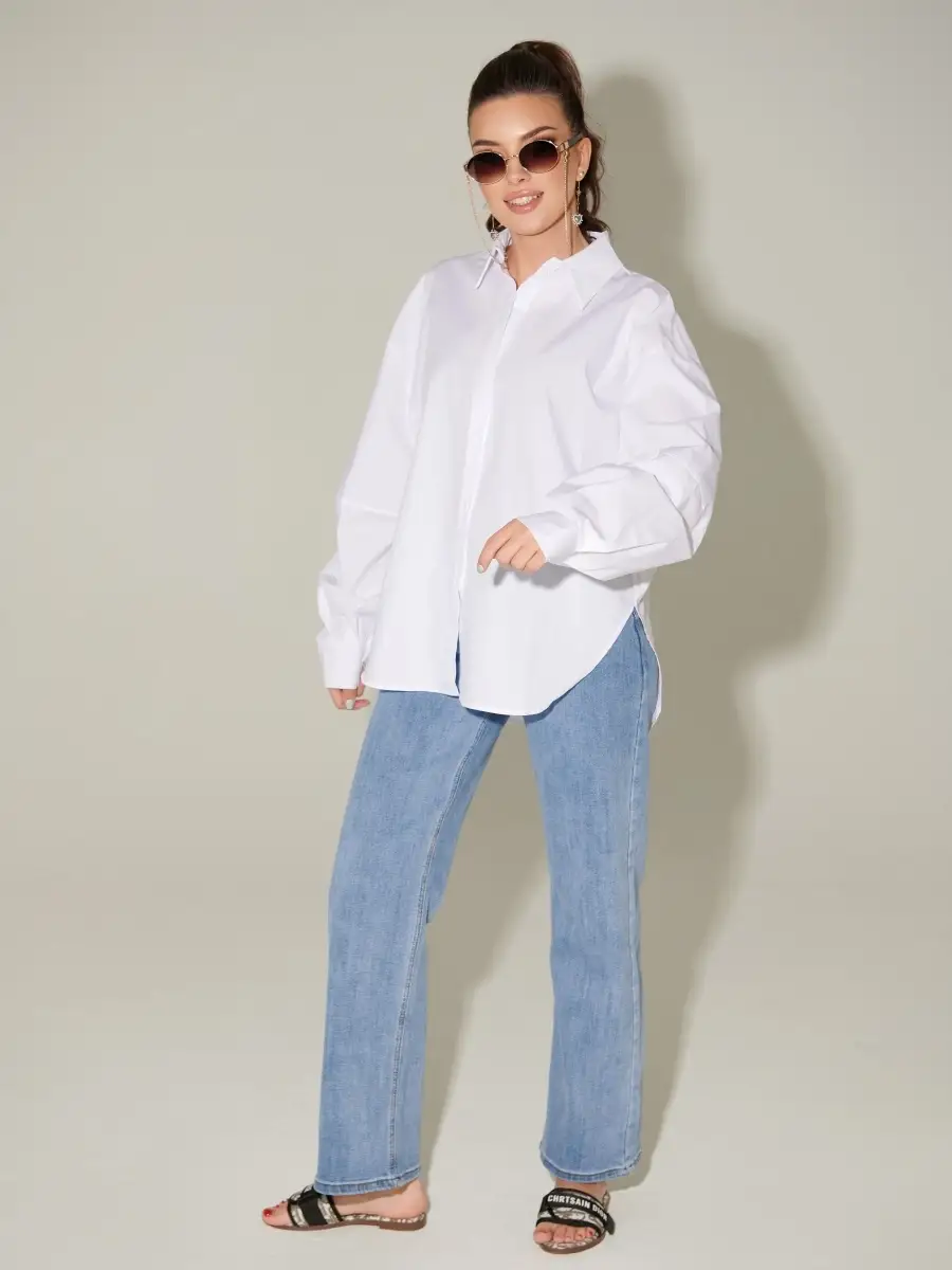 Рубашка женская белая оверсайз