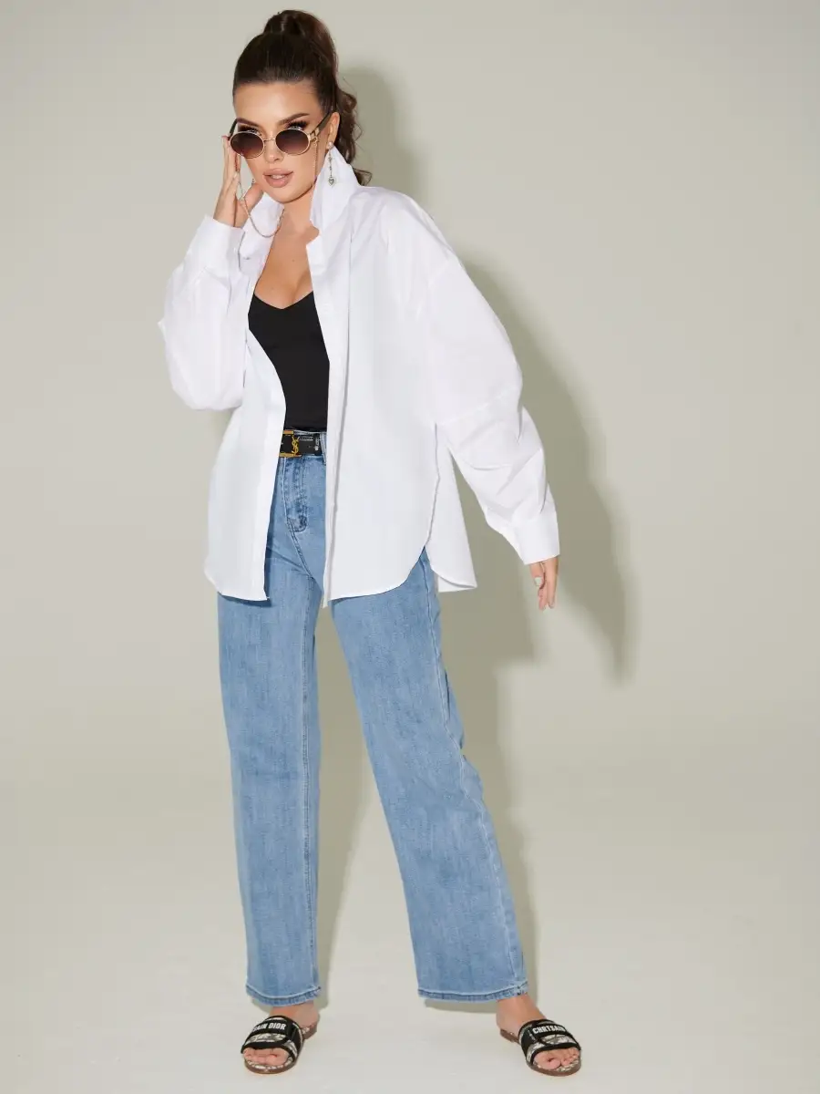 Рубашка женская белая оверсайз