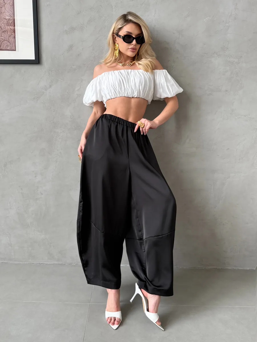 Летние широкие брюки палаццо