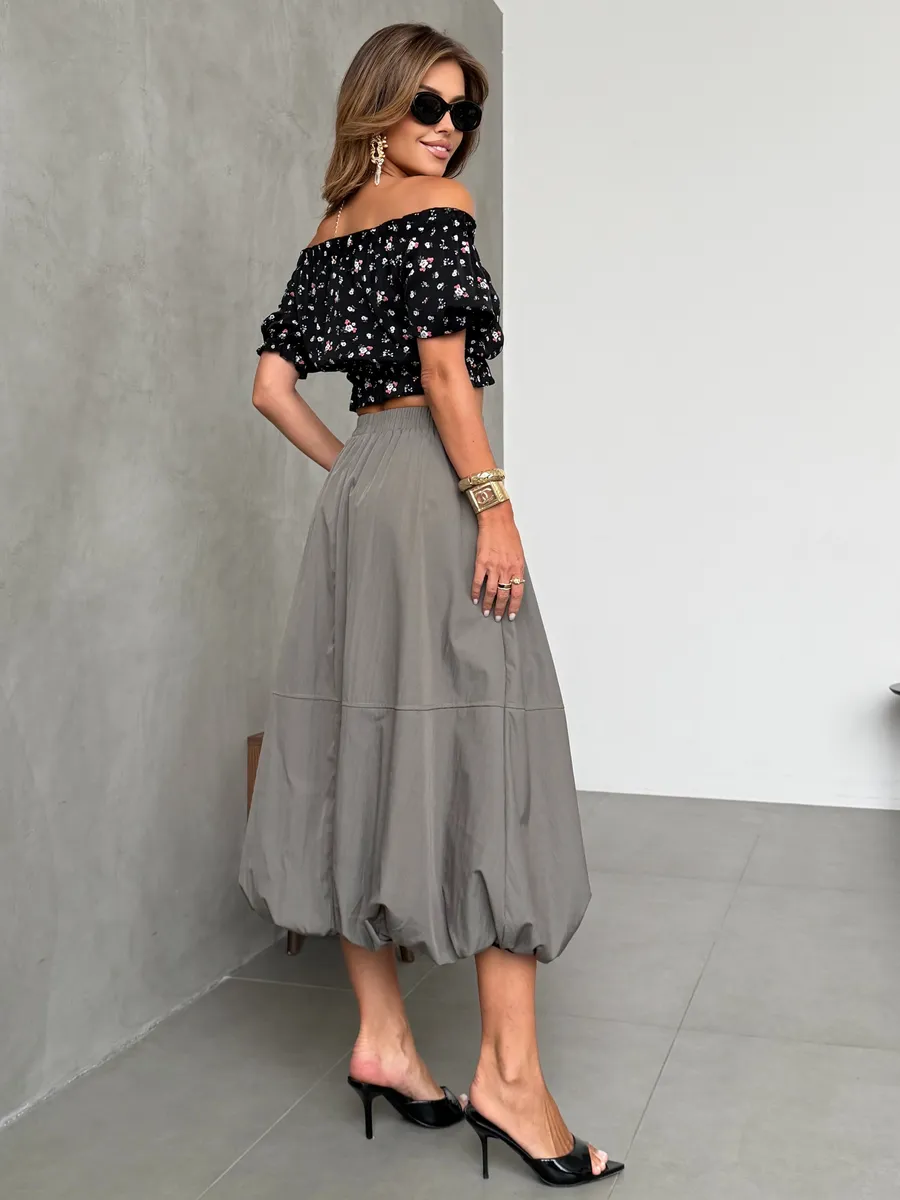 Длинная летняя юбка баллон миди