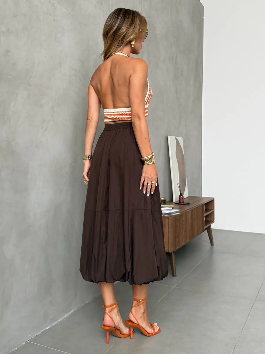 Длинная летняя юбка баллон миди