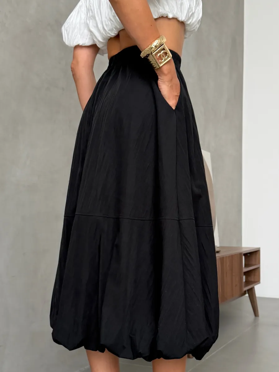 Длинная летняя юбка баллон миди