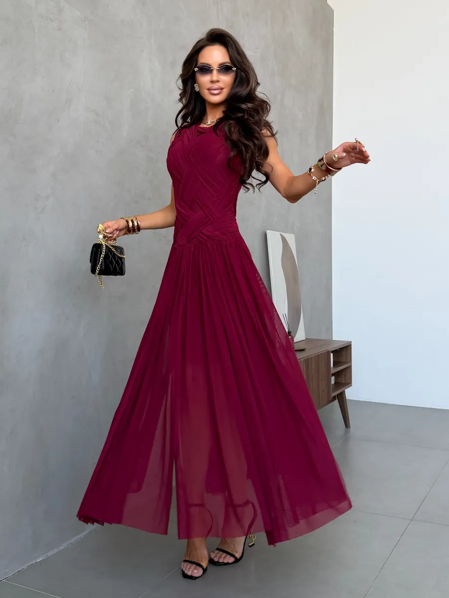 Фиолетовое праздничное вечернее платье на выпускной