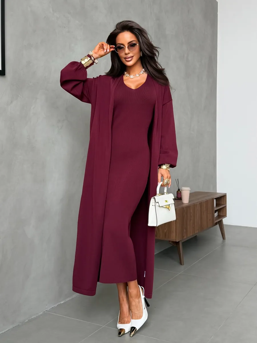 Фиолетовый костюм трикотажный праздничный двойка