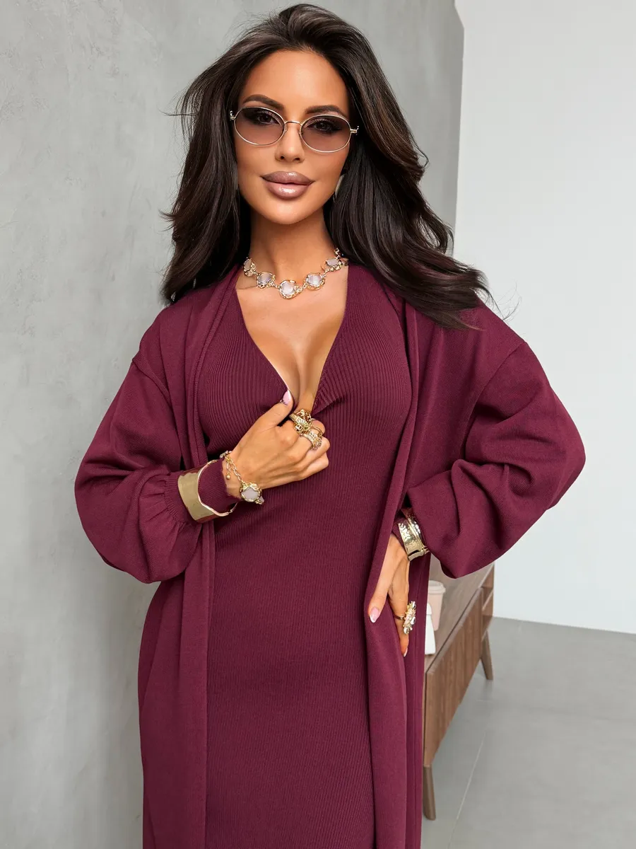 Фиолетовый костюм трикотажный праздничный двойка