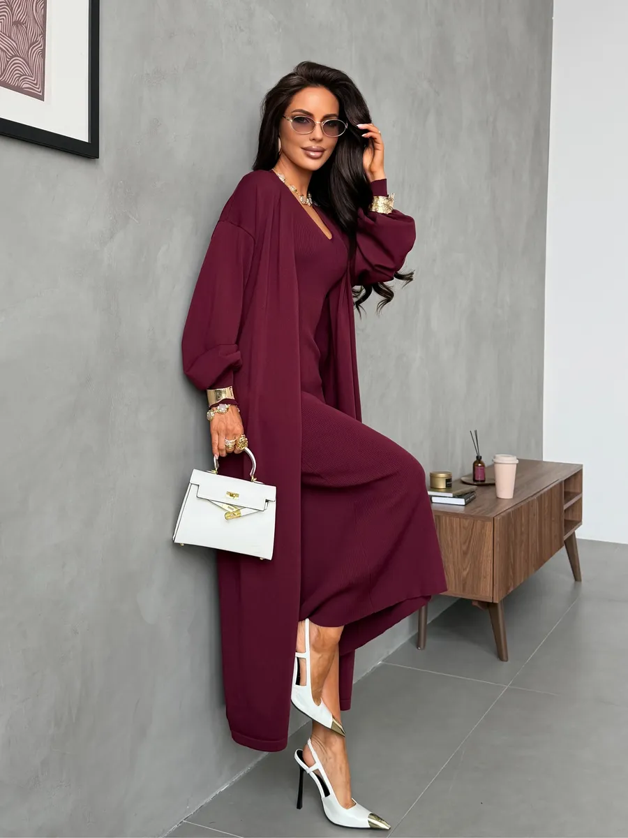 Фиолетовый костюм трикотажный праздничный двойка