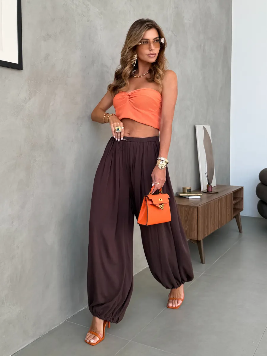 Летние легкие брюки алладины на резинке