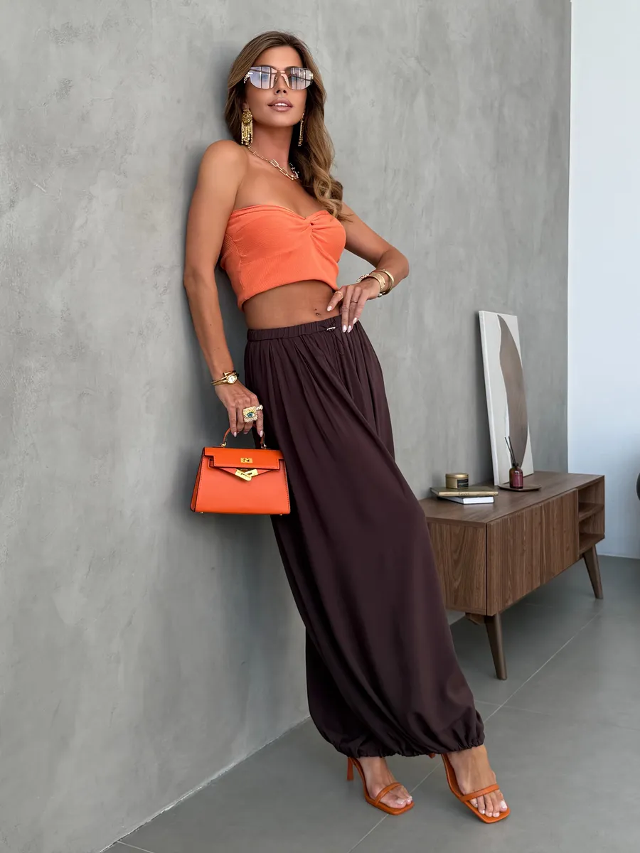 Летние легкие брюки алладины на резинке