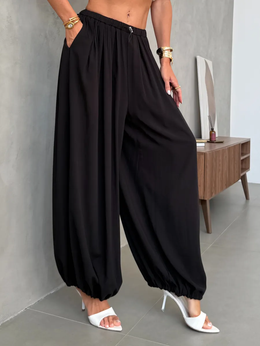 Летние легкие брюки алладины на резинке