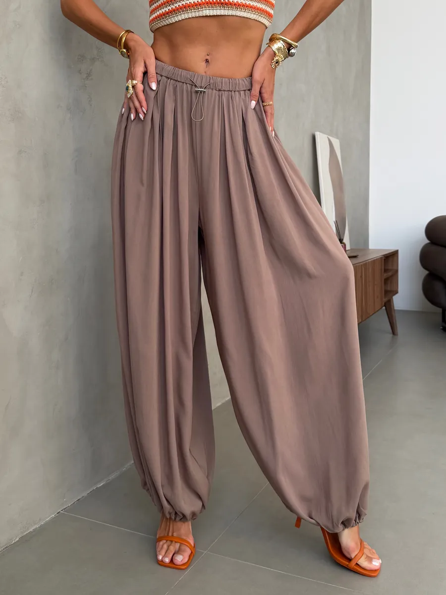 Летние легкие брюки алладины на резинке