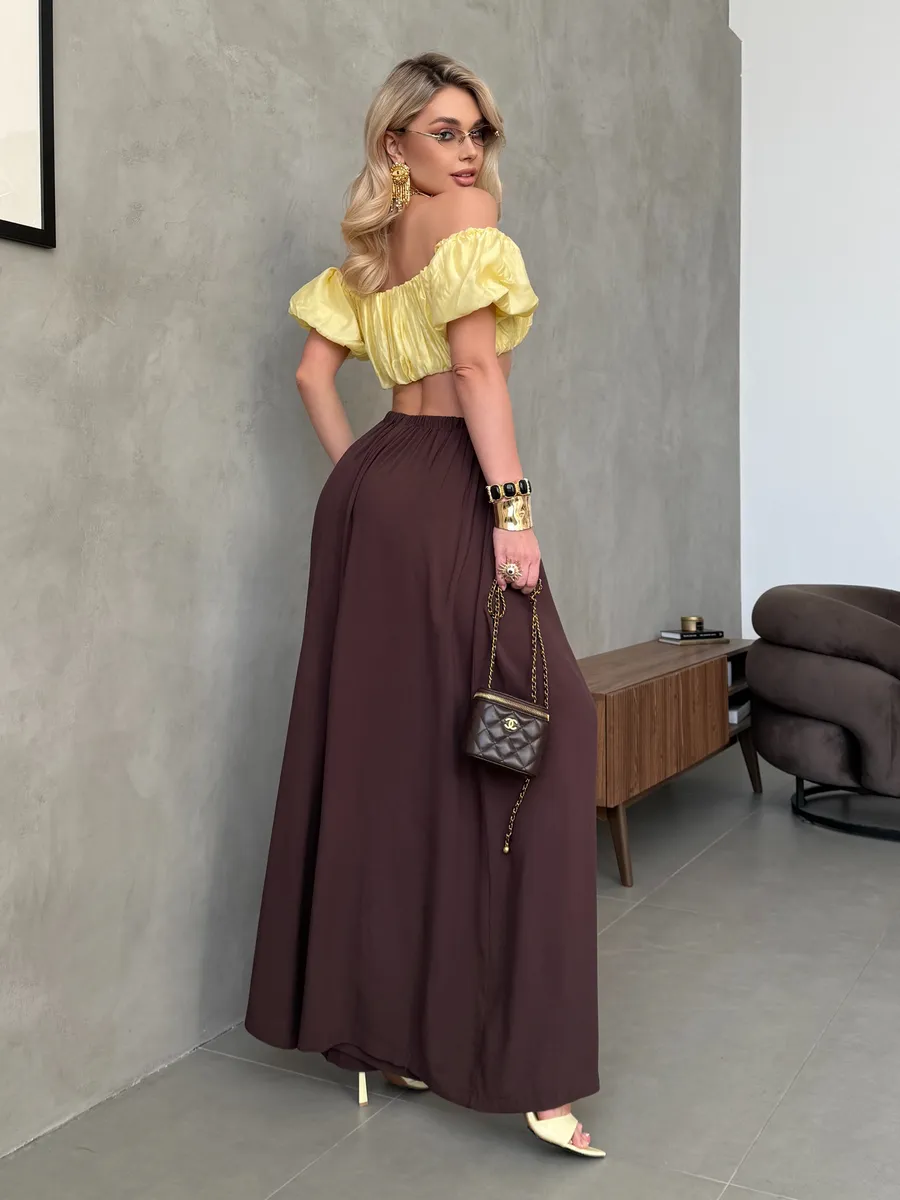 Летние брюки палаццо легкие широкие на резинке