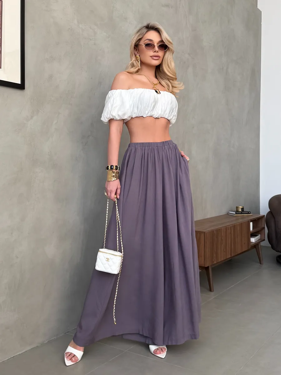 Летние брюки палаццо легкие широкие на резинке