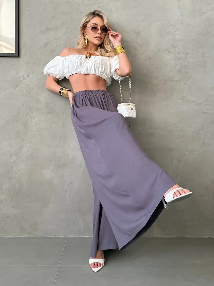 Летние брюки палаццо легкие широкие на резинке