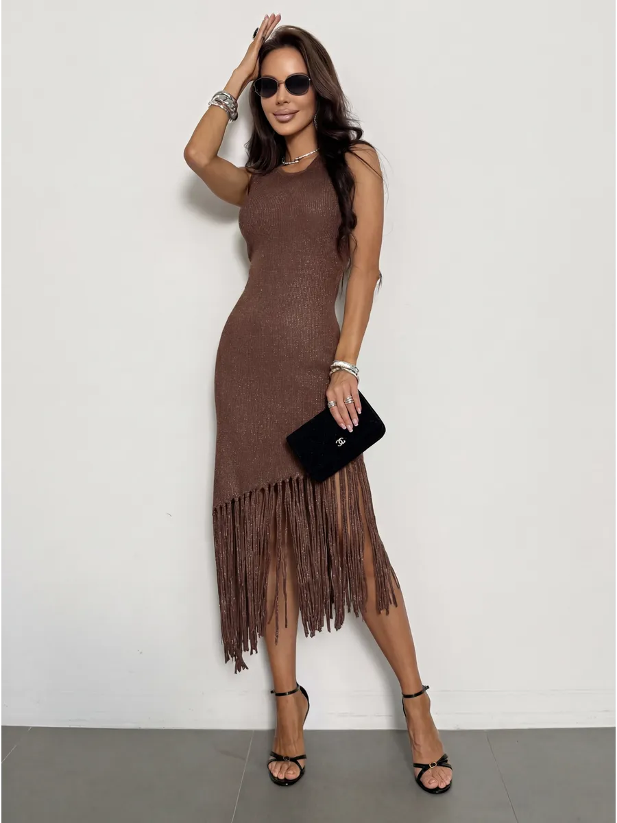 Коричневое платье праздничное вечернее