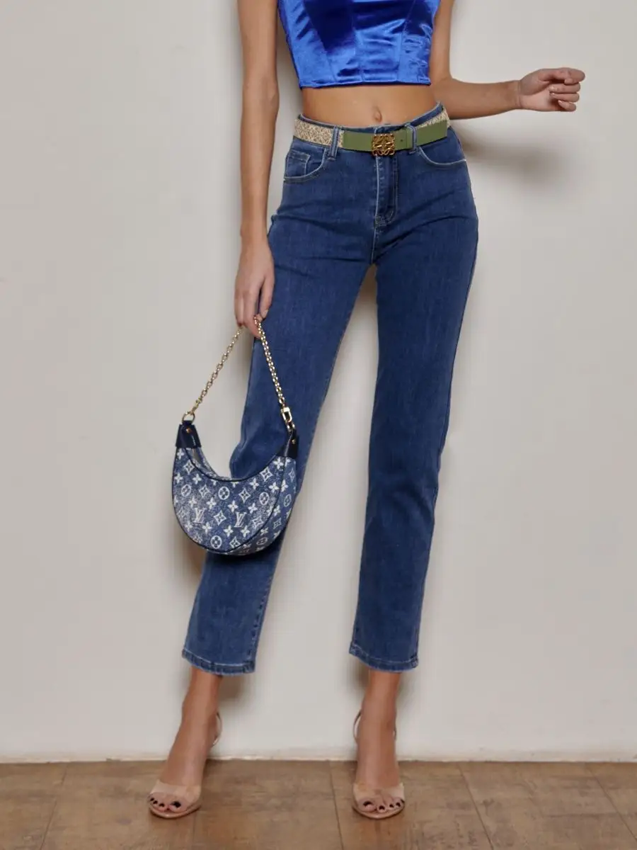 Джинсы прямые укороченные капри