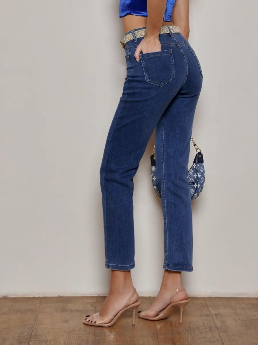 Джинсы прямые укороченные капри