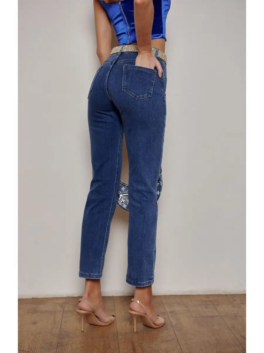 Джинсы прямые укороченные капри