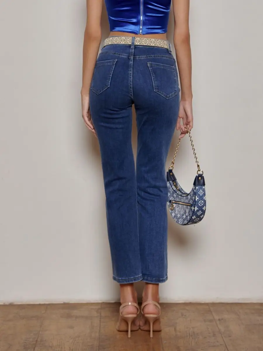 Джинсы прямые укороченные капри