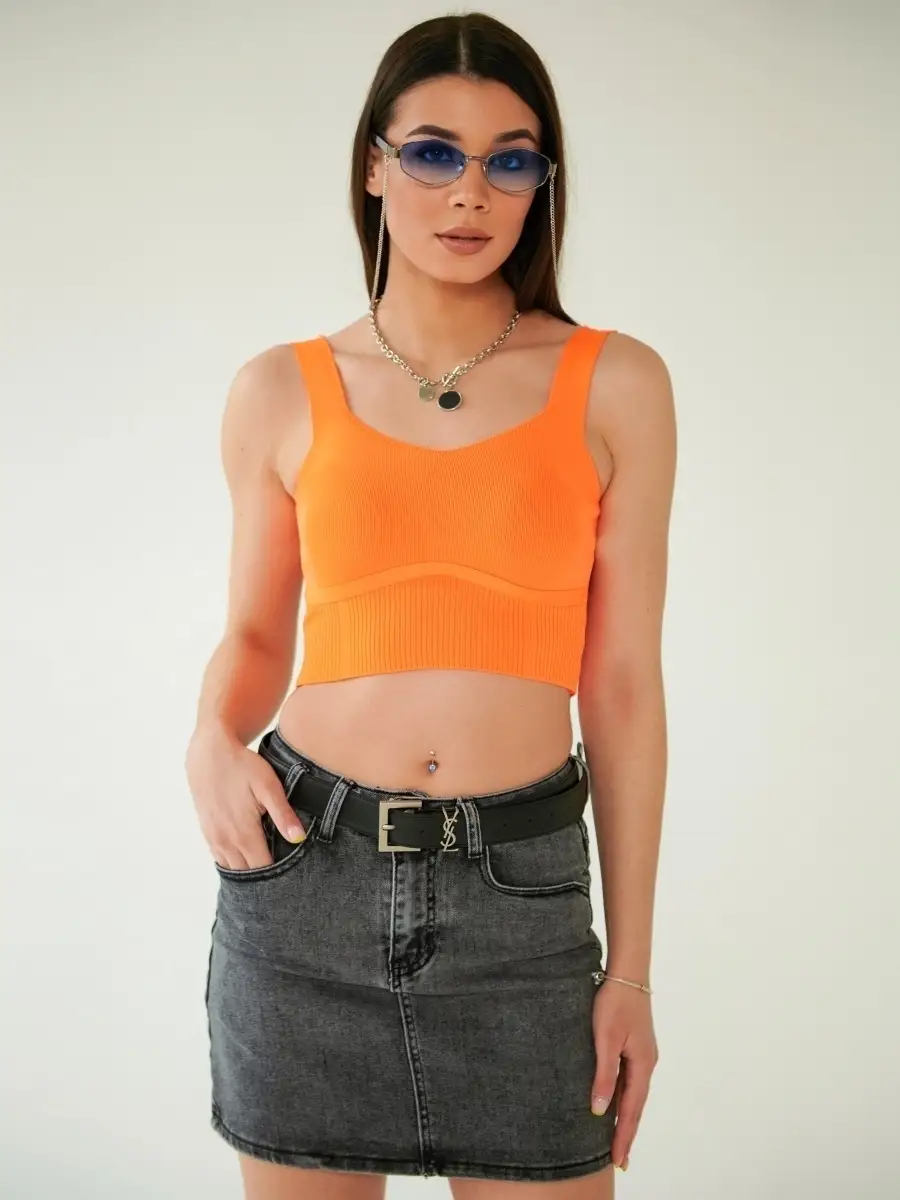 Серая юбка женская джинсовая карандаш мини