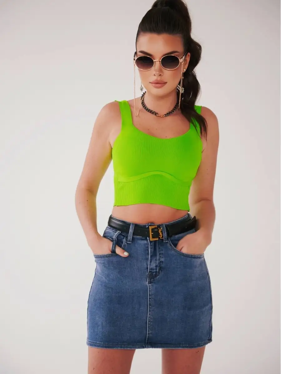 Синяя юбка женская джинсовая карандаш мини